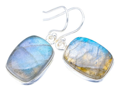 StarGems® Natural Labradorite Handmade 925 Sterling Silver Earrings 1.25