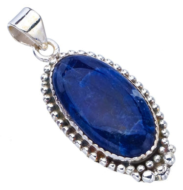 StarGems  Natural Sodalite Handmade 925 Sterling Silver Pendant 1.75