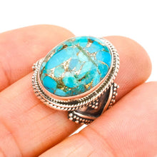 StarGems® Natural Copper Turquoise Handmade 925 Sterling Silver Ring 7 E9394