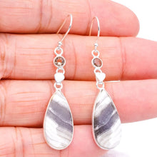 StarGems  Natural Zebra Calcite CitrineHandmade 925 Sterling Silver Earrings 2" F5503