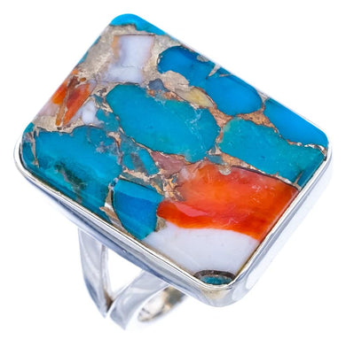 StarGems  Natural Copper Chalcedony Handmade 925 Sterling Silver Ring 6.25 F1139