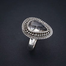 StarGems  Natural Rutilated Quartz Handmade 925 Sterling Silver Ring 8 F1997