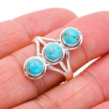 StarGems  Natural Turquoise Handmade 925 Sterling Silver Ring 8.75 F0403