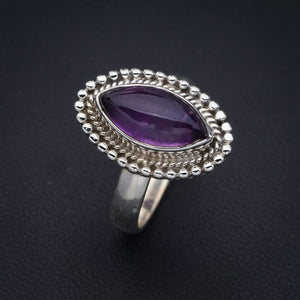 StarGems  Natural Amethyst Handmade 925 Sterling Silver Ring 8 F2841