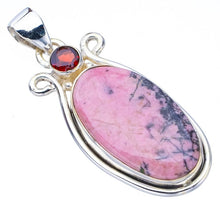 StarGems  Natural Rhodonite Garnet Handmade 925 Sterling Silver Pendant 1.75" F4882