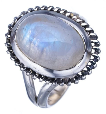 StarGems  Natural Moonstone Handmade 925 Sterling Silver Ring 5.75 F2546