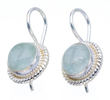 StarGems Natural Milky Aquamarine Handmade 925 Sterling Silver Earrings 1" F6456