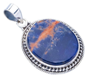 StarGems  Natural Sodalite Handmade 925 Sterling Silver Pendant 1.5" F3600