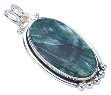 StarGems  Natural Seraphinite Handmade 925 Sterling Silver Pendant 1.5