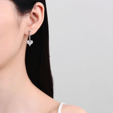 StarGems® Sweet Heart-Shape 0.7cttw Moissanite 925 Silver Platinum Plated Stud Earrings EX004