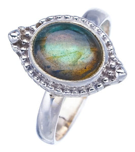 StarGems  Natural Labradorite Handmade 925 Sterling Silver Ring 7.75 F2629