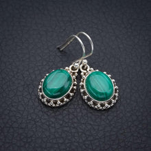 StarGems  Natural Malachite Handmade 925 Sterling Silver Earrings 1.25" F5642