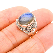 StarGems® Natural Labradorite Flower Handmade 925 Sterling Silver Ring 7 F0138