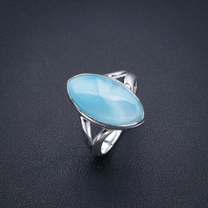 StarGems  Natural Chalcedony Handmade 925 Sterling Silver Ring 7 F0213