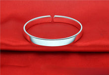 StarGems  Opening Oval Band Handmade 999 Sterling Silver Bangle Cuff Bracelet For Women Cb0098