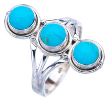 StarGems  Natural Turquoise Handmade 925 Sterling Silver Ring 7.25 F2362