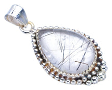 StarGems  Natural Rutilated Quartz Handmade 925 Sterling Silver Pendant 1.5" F3926