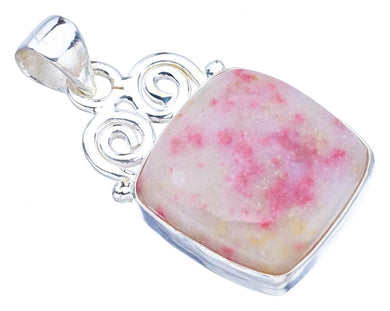 StarGems  Natural Rhodonite Handmade 925 Sterling Silver Pendant 1.25