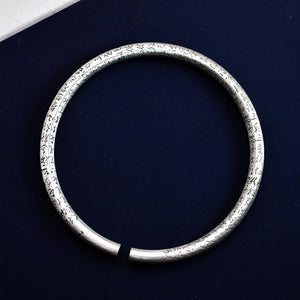 StarGems® Opening Carved Tibetan Handmade 999 Sterling Silver Bangle Cuff Bracelet For Women Cb0002