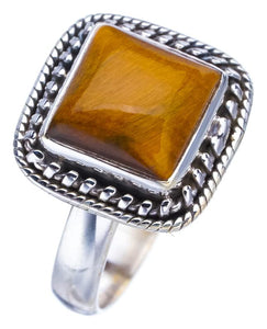 StarGems  Natural Tigers Eye Handmade 925 Sterling Silver Ring 8.25 F1885