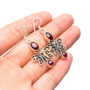 StarGems® Natural Amethyst Handmade 925 Sterling Silver Earrings 1 1/2" T4847