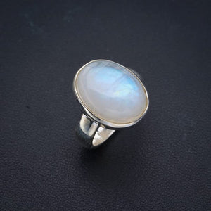 StarGems® Natural Moonstone Handmade 925 Sterling Silver Ring 4.75 F0742