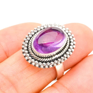 StarGems  Natural Amethyst Handmade 925 Sterling Silver Ring 6.75 E9290