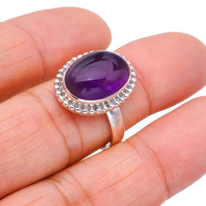 StarGems  Natural Amethyst Handmade 925 Sterling Silver Ring 8.75 F2859