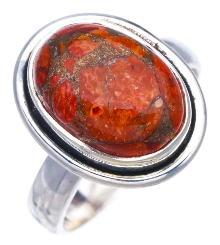 StarGems  Natural Calcite Handmade 925 Sterling Silver Ring 7.5 F2974