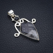 StarGems  Natural Pinolith Jasper Black Onyx Handmade 925 Sterling Silver Pendant 1.75" F4549