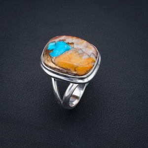 StarGems  Natural Copper Chalcedony Handmade 925 Sterling Silver Ring 7 F1715