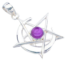 StarGems  Natural Amethyst Star And Moon Handmade 925 Sterling Silver Pendant 1.5" F5340