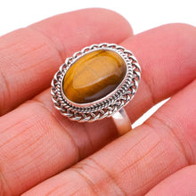 StarGems  Natural Tiger Eye Handmade 925 Sterling Silver Ring 9.75 F1118