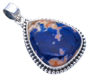 StarGems® Natural Sodalite Handmade 925 Sterling Silver Pendant 1.5" F4449