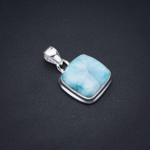 StarGems  Natural Larimar Handmade 925 Sterling Silver Pendant 1" F3417