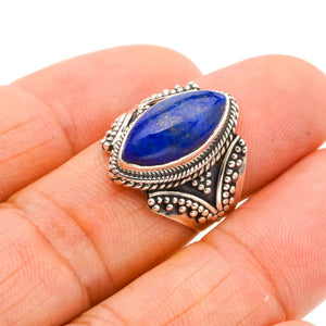 StarGems® Natural Lapis Lazuli Handmade 925 Sterling Silver Ring 6.75 F0036