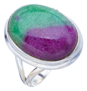 StarGems® Natural Ruby Zoisite Handmade 925 Sterling Silver Ring 7.75 F1318