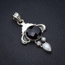 StarGems  Natural Smoky Quartz River Pearl Ox Handmade 925 Sterling Silver Pendant 1.75" F5187