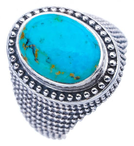 StarGems  Natural Turquoise Handmade 925 Sterling Silver Ring 6.75 F0495