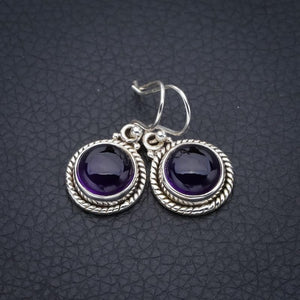 StarGems  Natural Amethyst Handmade 925 Sterling Silver Earrings 1.25" F5608