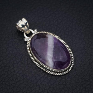 StarGems  Natural Chevron Amethyst Handmade 925 Sterling Silver Pendant 1.5" F5177