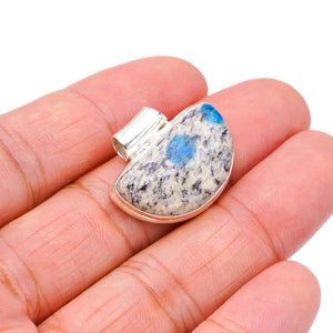 StarGems  Natural K2 Azurite Handmade 925 Sterling Silver Pendant 0.75" F3562