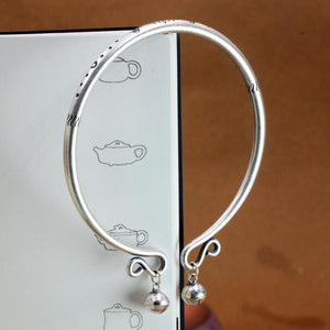 StarGems  Opening Bells Handmade 925 Sterling Silver Bangle Bracelet For Women Cb0292