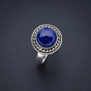 StarGems® Natural Lapis Lazuli Handmade 925 Sterling Silver Ring 8 F0046