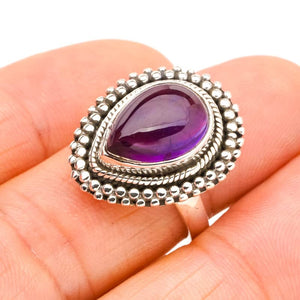 StarGems  Natural Amethyst Handmade 925 Sterling Silver Ring 7.5 E9295