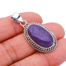 StarGems  Natural Purple Lepidolite Handmade 925 Sterling Silver Pendant 1.5" F4251