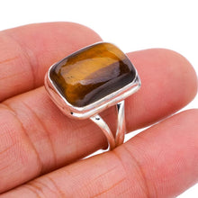 StarGems  Natural Tigers Eye Handmade 925 Sterling Silver Ring 9.5 F1884