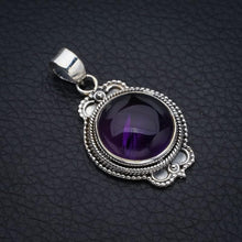 StarGems  Natural Amethyst Handmade 925 Sterling Silver Pendant 1.5" F3983