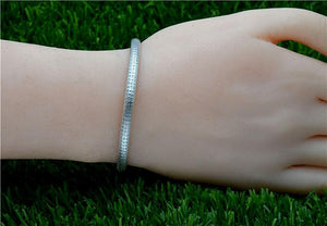 StarGems  Opening antique-finish dull polished Handmade 999 Sterling Silver Bangle Cuff Bracelet For Women Cb0113