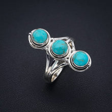 StarGems® Natural Turquoise Handmade 925 Sterling Silver Ring 6.75 F0441